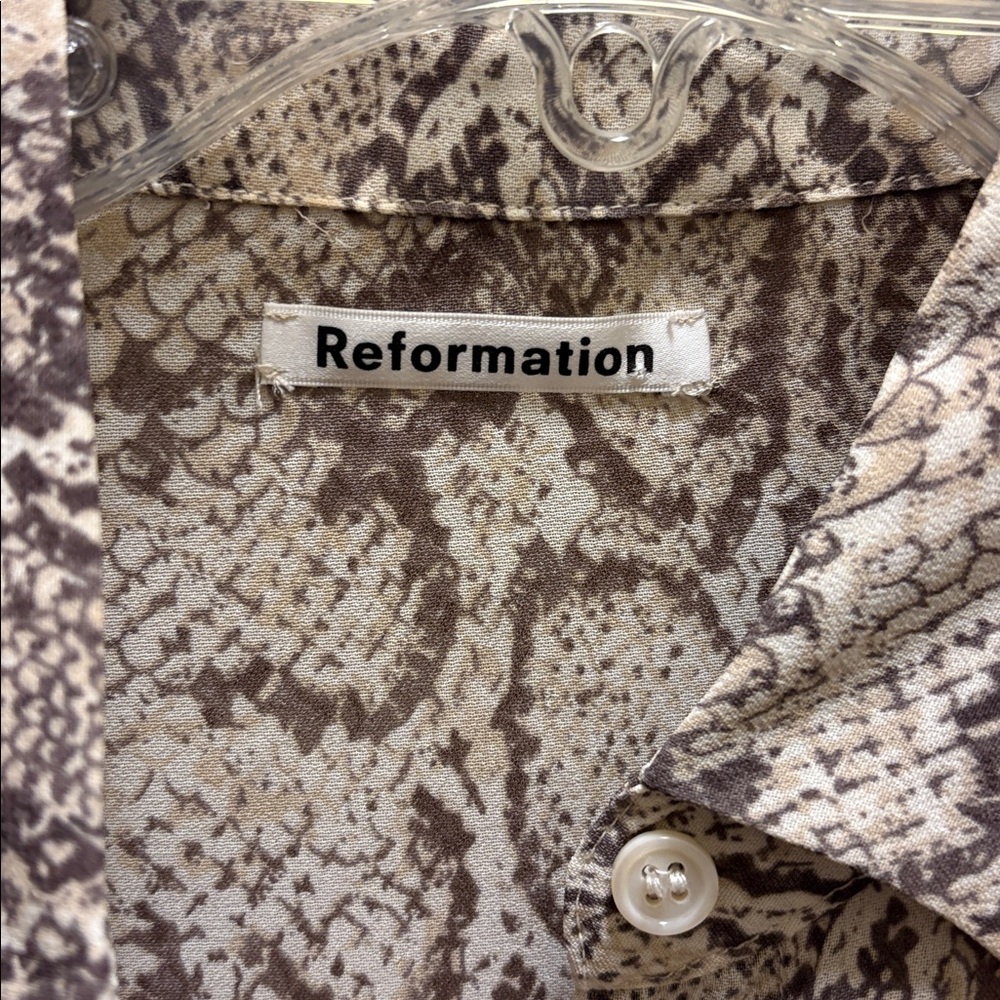 Reformation python button down shirt - image 2